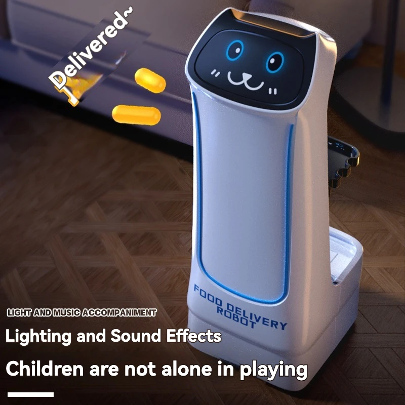 Nuovo Robot Giocattolo Telecomandato per Bambini, Robot per la Consegna del Cibo, Giocattolo Elettrico Intelligente Automatico con Sensore per Ragazzi e Ragazze