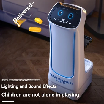Nuovo Robot Giocattolo Telecomandato per Bambini, Robot per la Consegna del Cibo, Giocattolo Elettrico Intelligente Automatico con Sensore per Ragazzi e Ragazze