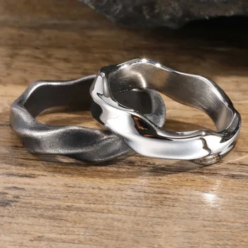 Vnox 2026 New Mobius Ring for Men Boys, Oxidized Twisted Stainless Steel Finger Band,Retro Endless Love Anniversary Gift for Him 1