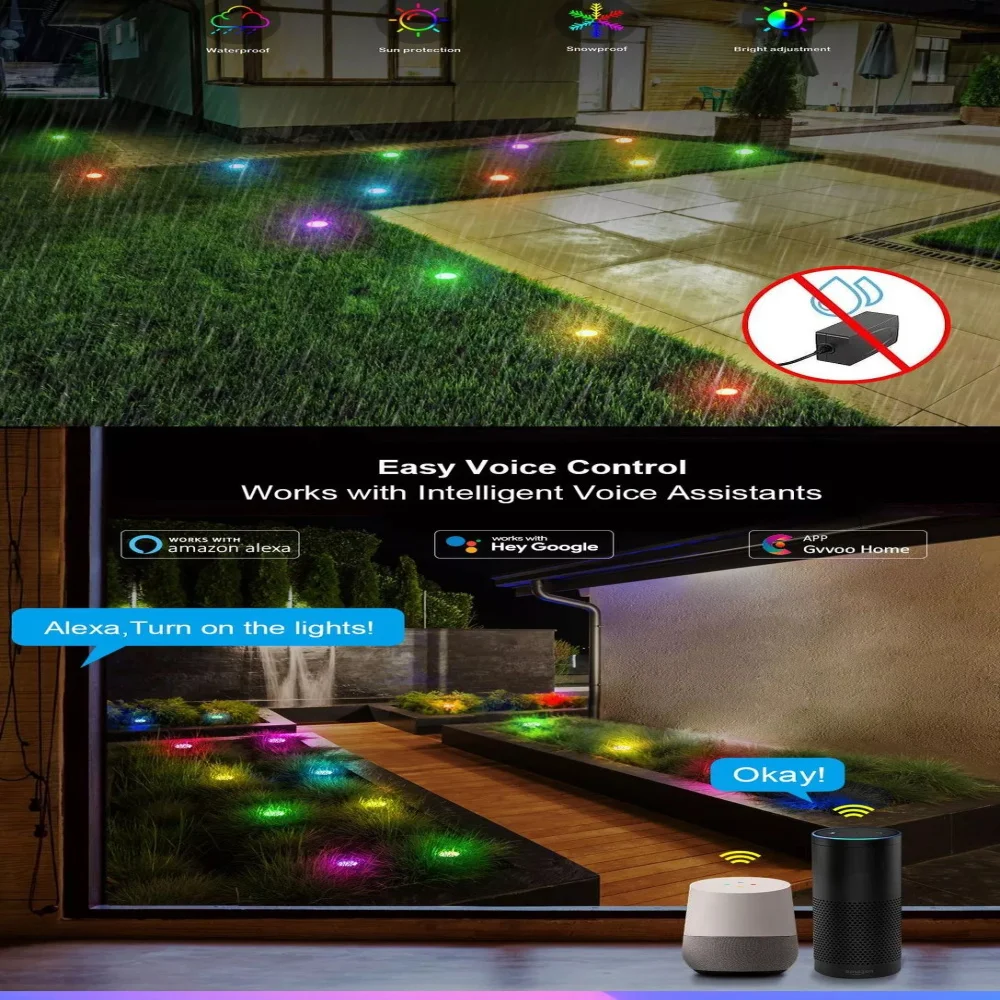 Tuya wi fi Inteligente Jardim Gramado Lâmpada com Alexa Controle de Voz Rgb Multicolorido Lâmpada do Jardim ao ar Livre - Image 3