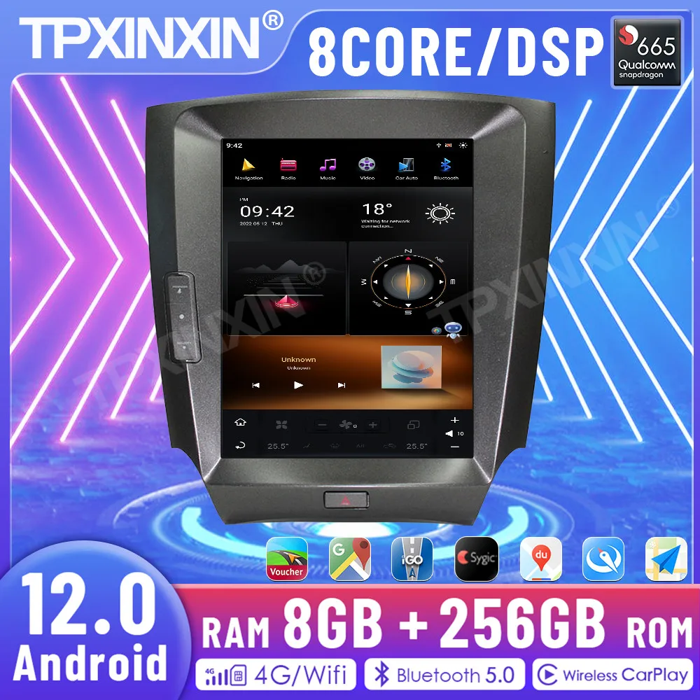 

For Lexus IS 2005-2012 Android12.0 8+256GB Car Multimedia Audio Radio Player GPS Navigation Player Head Unit DSP Carplay