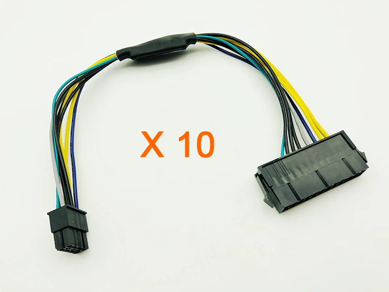 Cavo Di Alimentazione Da 10 Pezzi Per Dell 30Cm Da 24Pin A 8Pin Optiplex 3020 7020 9020 Alimentatore Atx Adattatore Per Scheda Madre Cavi Atx Da 24P A