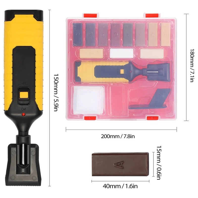 A55K-Wood Floor Furniture Scratch Repair Kit , Laminate Repairing Kit With Melting Tool For Cracked Stone Crack Chip