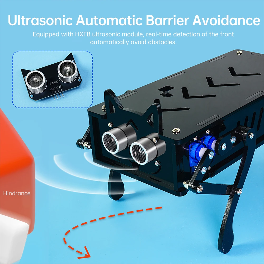 Bionic Mechanical Dog Bionic Intelligent Programming Development Robot Kit elettronico fai da te per animali domestici Programmazione grafica HXFB - immagine 3