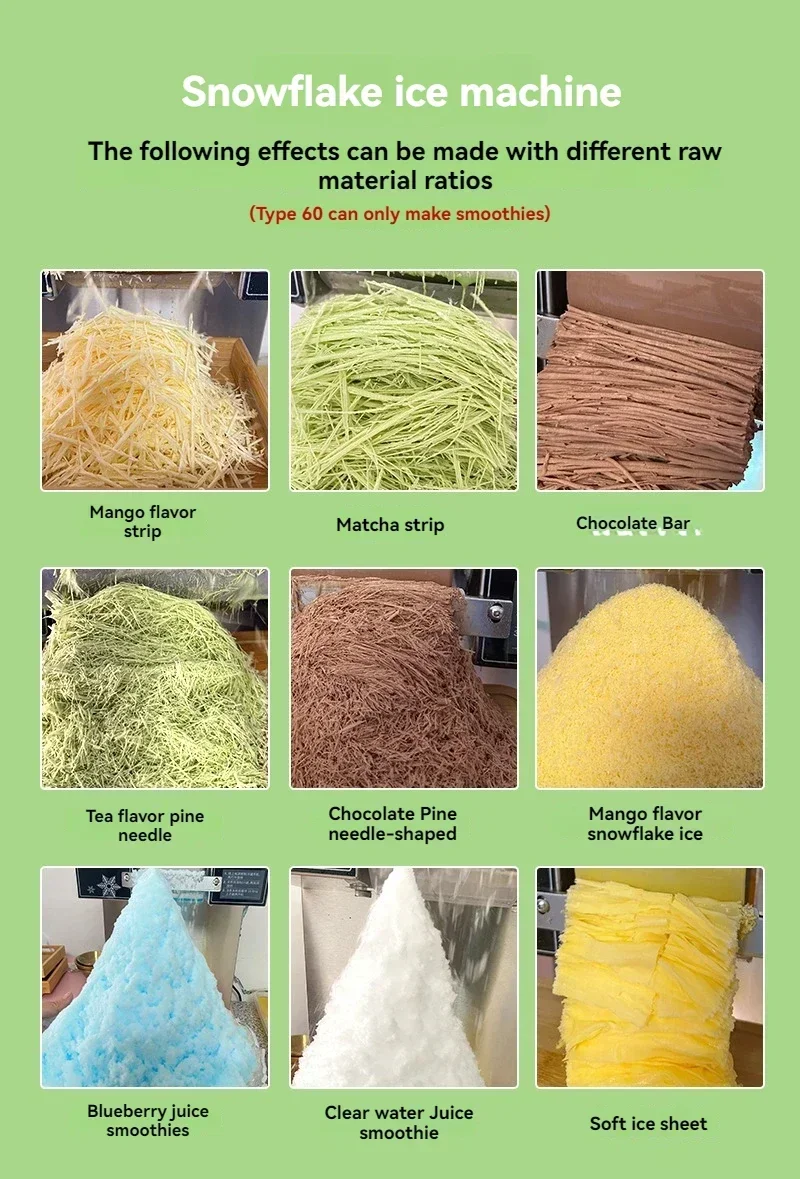 ZB-XBJ60Z 60KG/24H Korean Snowflake Ice Machine Snow Ice Shaver Machine With Water Dispenser Ice Bingsu Machine 3