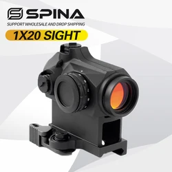 Spina Optics-mira óptica 1x20, mira óptica de punto rojo para caza, IPX6, resistente al agua, montaje QD con goma de vista para armas, 223, 5,56, 308, 7,62