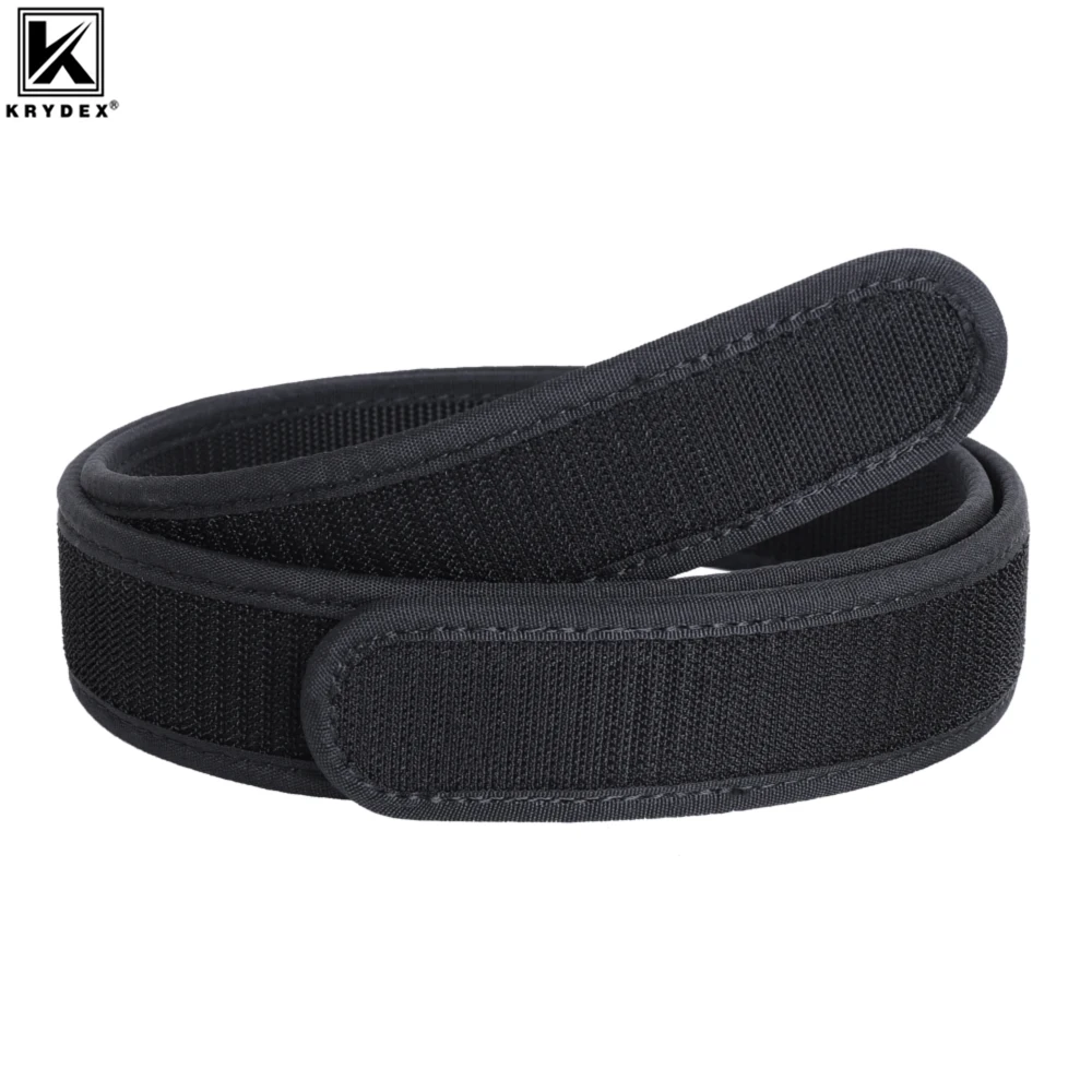 

KRYDEX Tactical 1.5inch Hook Liner Inner Belt EDC Waist Duty Belt Buckleless Nylon Hunting Outdoor Shooting Men Belt Black Gear