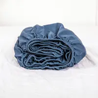 Simple&Opulence 1Pc Linen Cotton Fitted Sheet 14 Inch Deep Pocket Mattress Cover Natural Flax Breathable Bedding Set Bedsheet 2