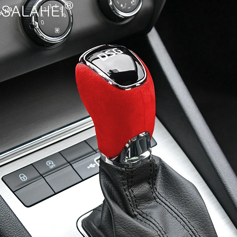 Alcantara Suede Car Gear Shift Knob Cover For Skoda Octavia Superb