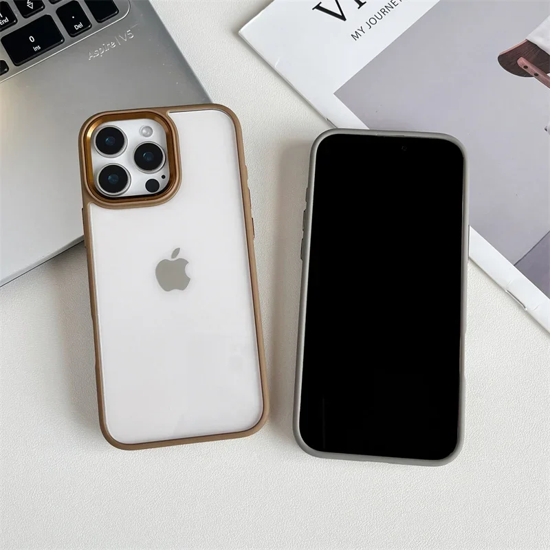 Enhanced Transparent Edge Protective Phone Case with Anti-Drop Bumper