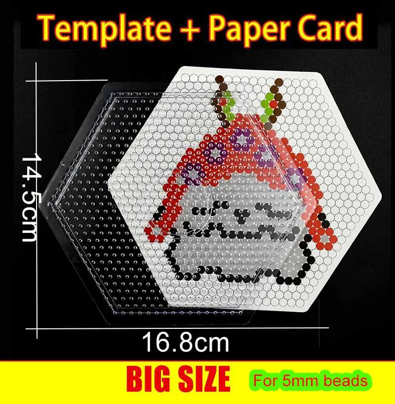 Large square 5mm) NEW Large Pegboards for Perler Bead Hama Fuse Beads Clear  Square Design Board 