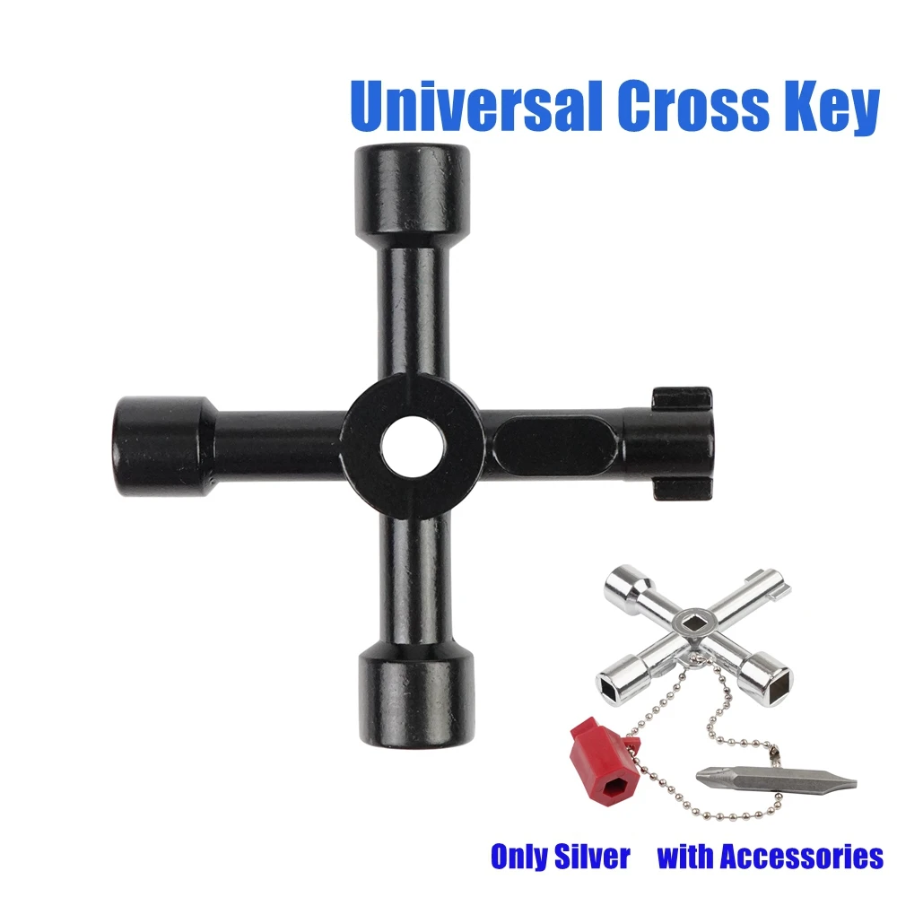 4 Directions Universal Cross Key Multi-Functional Electric Control Cabinet Triangle Wrench Key For Gas Train Bleed Radiator