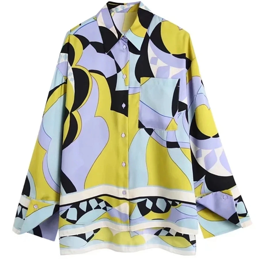 Fashion Women's Print Pajama Set 2 Pieces with Pants Spring Ladies Sleepwear Long Sleeve Pijama Suit Can Be Wear Outside 2024