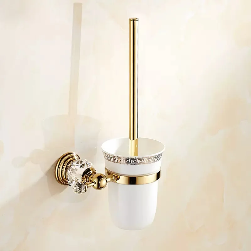 1PC European Toilet Brush Holder Stainless Steel Gold/Silver Bathroom Hardware Pendant Toilet Brush Set Wall Mount bathroom accessories toilet brush set toilet brush holder