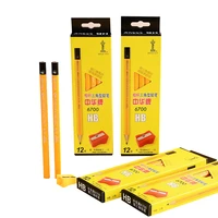 12pcs/Box HB 2B Log Pencil,Thickened Triangle,With Pencil Sharpener,Student Supplies Stationery 6700 1