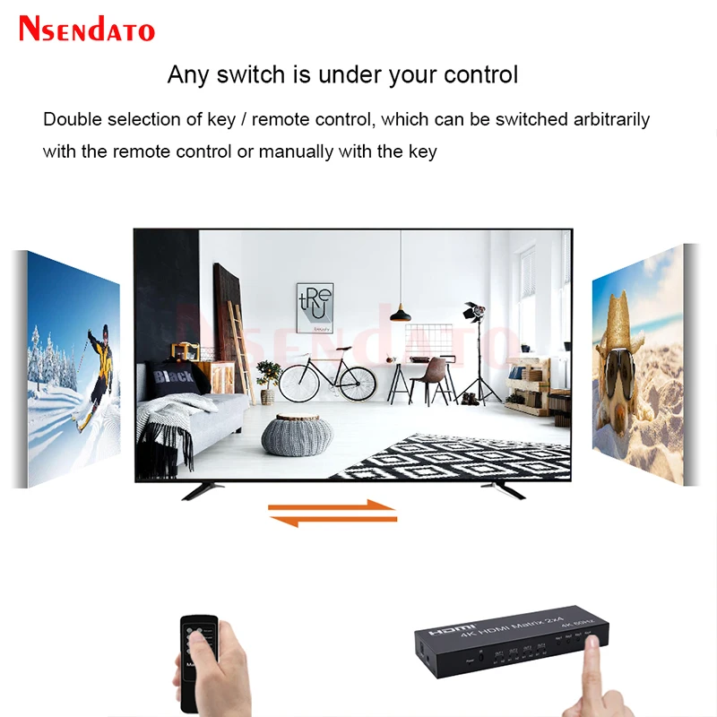 Divisor Matriz Hdmi 4k 60hz em Saídas Divisor de Áudio Extrator Aux Spdif para Ps3 tv e Dvd - Image 3