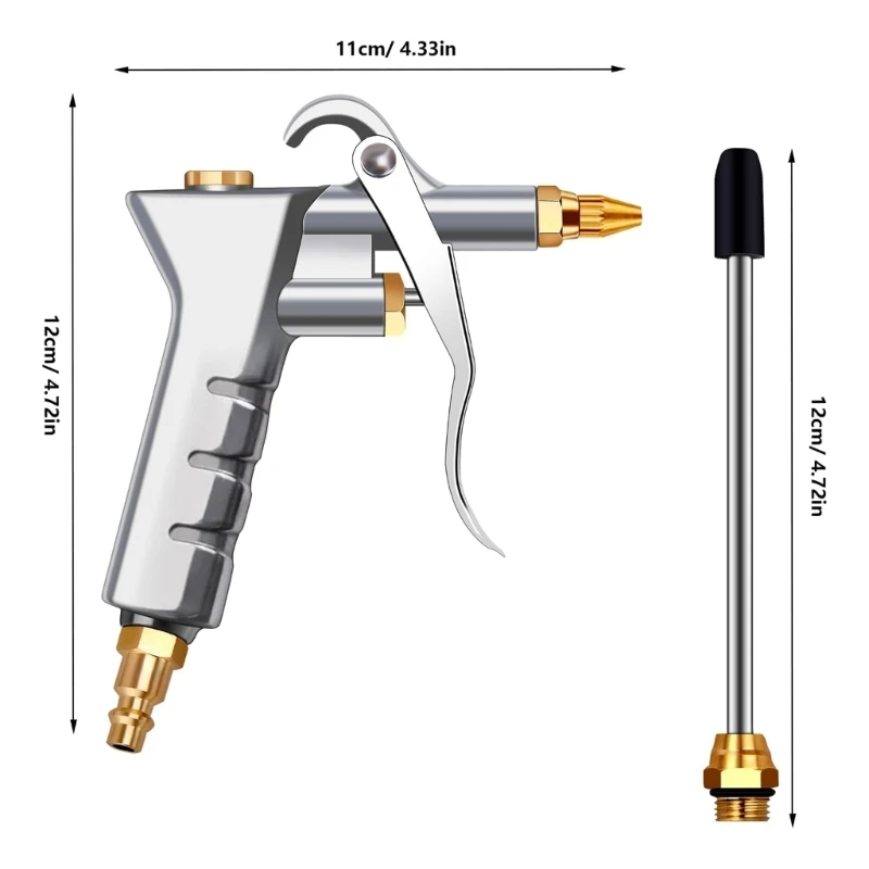 Air Blow Guns with Brass Adjustable Air Nozzle Air Tools Air Compressor Accessories with Air Nozzle Hose Industrial 6