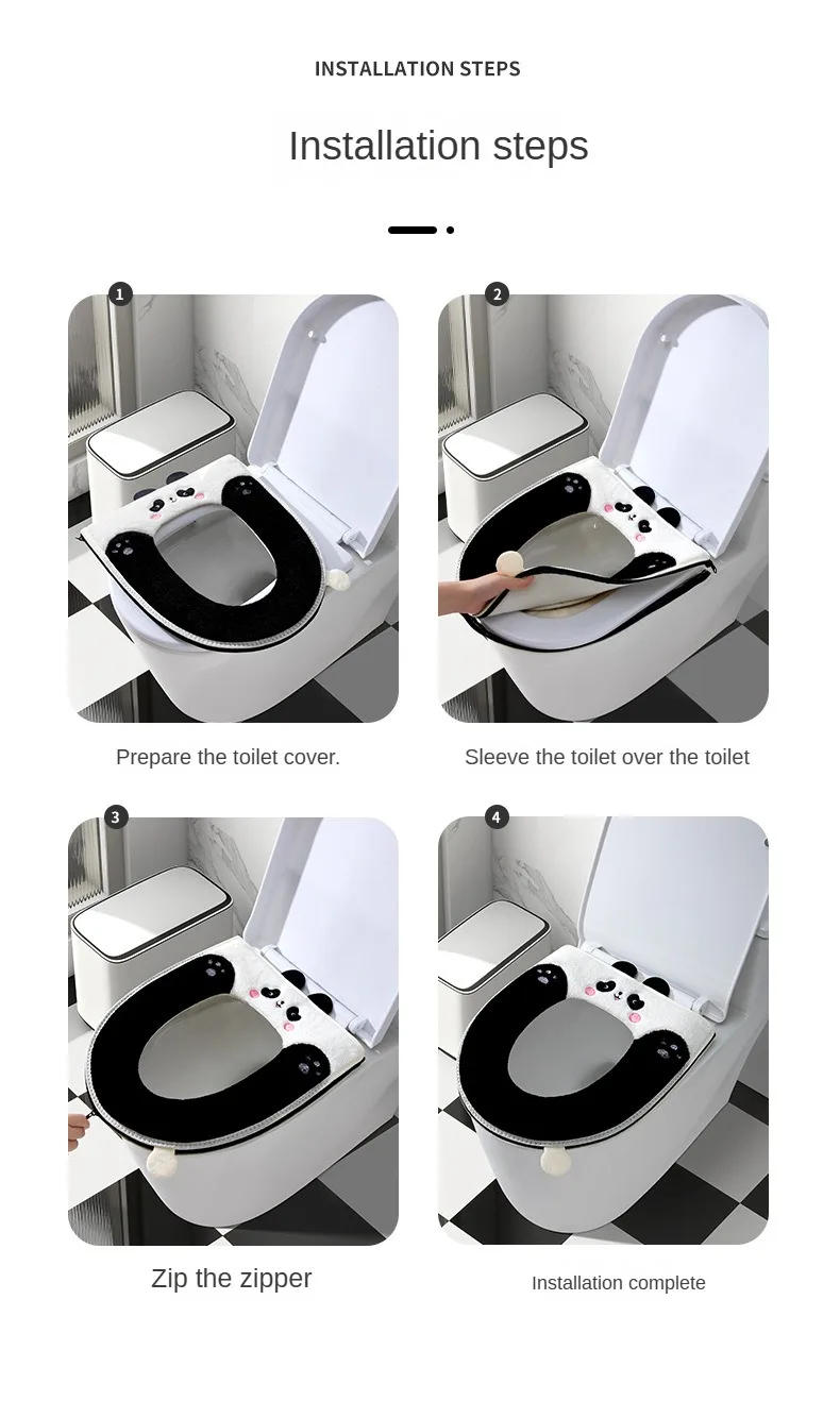 Cute Panda Toilet Seat Warmer - Universal Fit