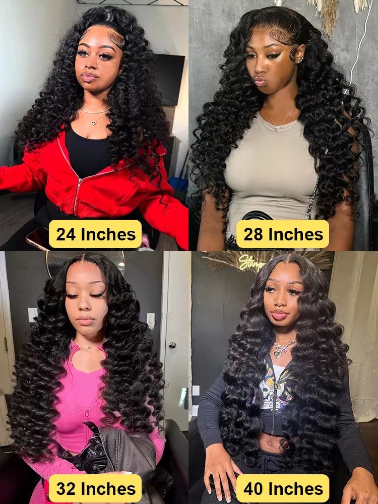 Density curly Loose Wave 13x6 HD Lace Front Human Hair Wig 30 40 Inch Loose Deep Wave 13x4 HD Lace Frontal Curly Wigs For Women