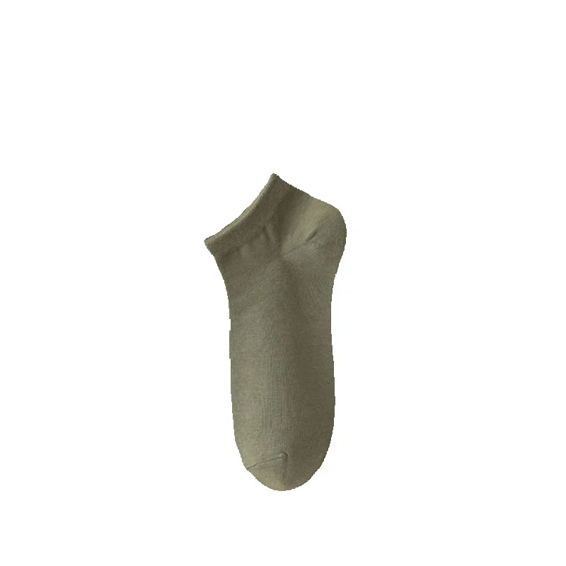 2025e Men's Summer Thin Breathable Antibacterial Deodorant No Show Boat Solid Color Low Cut Cotton Socks_voghion.com