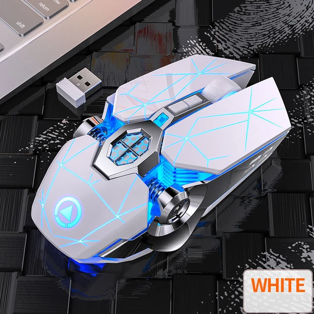 Wireless Optical 2.4G USB Gaming Mouse 1600DPI 7 Color LED Backlit Rechargeable Silent Mice For PC Laptop 3