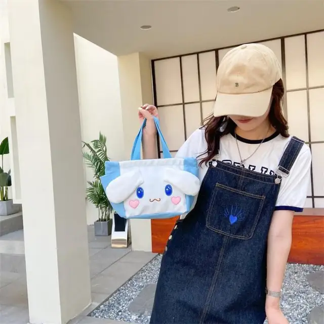 Kawaii Sanriod Kirby Anime Hobby Cinnamoroll Mymelody Cute Japanese Large-Capacity Canvas Handbag Mobile Phone Cosmetic Bag 2