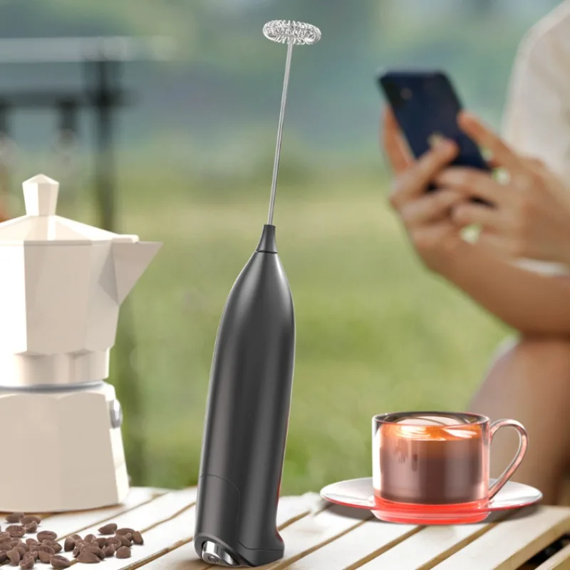 Electric Milk Frother Hand Blender Portable Mini Handheld Fast Foamer Coffee Cappuccino Whisk Mixer Food Blender with Stand 2