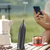 Electric Milk Frother Hand Blender Portable Mini Handheld Fast Foamer Coffee Cappuccino Whisk Mixer Food Blender with Stand 2