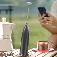 Electric Milk Frother Hand Blender Portable Mini Handheld Fast Foamer Coffee Cappuccino Whisk Mixer Food Blender with Stand 2