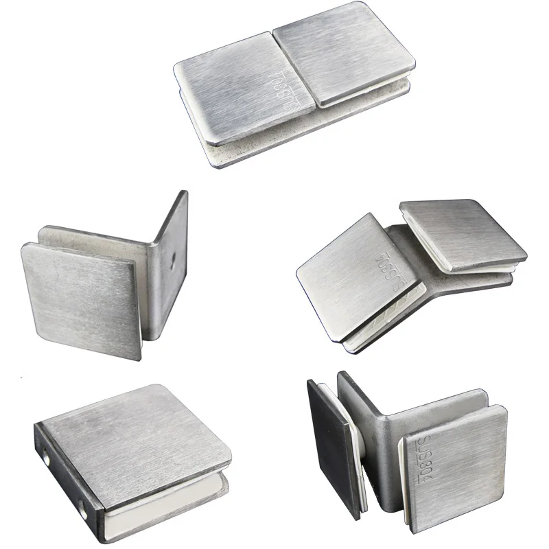 1pcs 304 Stainless Steel Glass Clamp Bracket Holder Heavy Duty Clam Shelf Clip Support Shower Room Mirror L-Camp Bathroom Clip