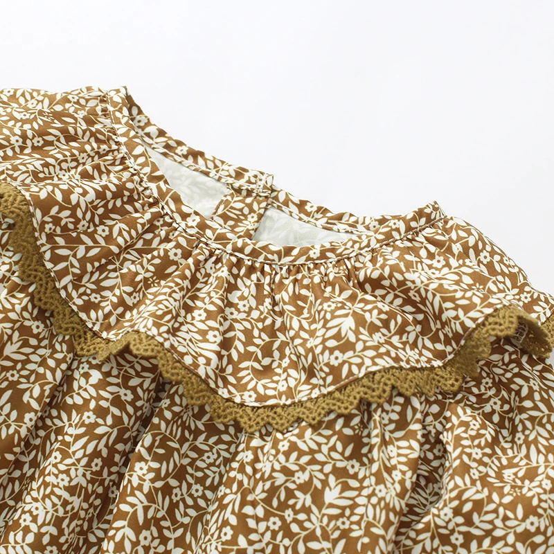 2025 Autumn New Children's Dresses Casual Girls Kids Clothes Children's Clothing Turndown Collar Long Sleeves Dress