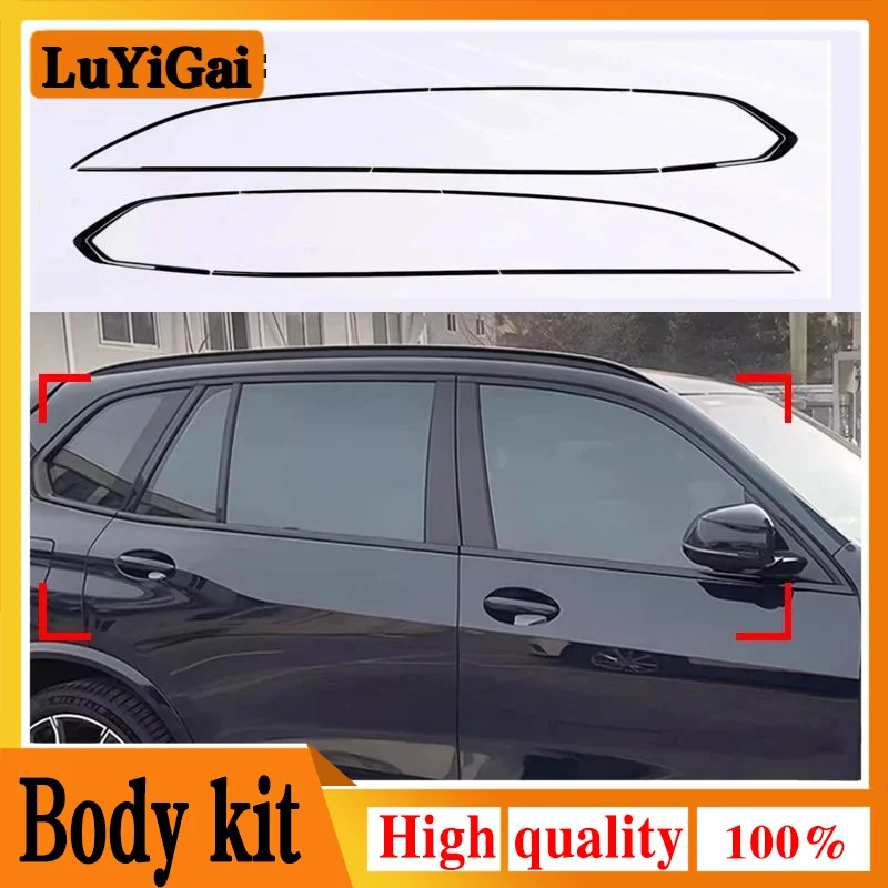 

Black Steel Window Molding Frame Strips Trim Cover For BMW X5 G05 2018-2022