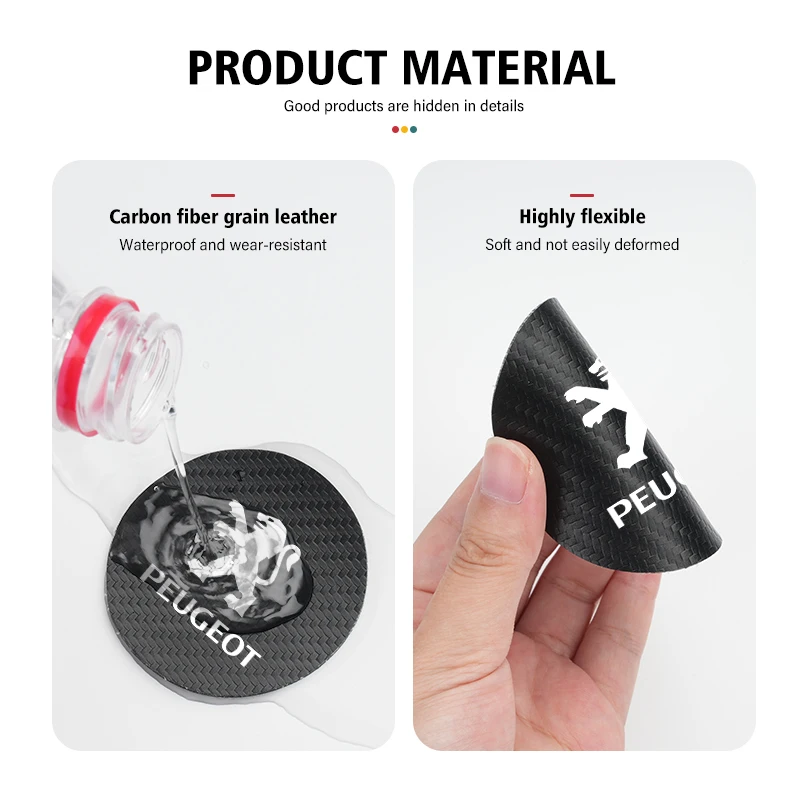 Cup holder coasters,car coaster pads 2pcs Car Anti Slip Pads Coaster Water Cup Holder Slot Mat For Peugeot 307 308 206 207 208 407 508 5008 106 107 205 4008 301
