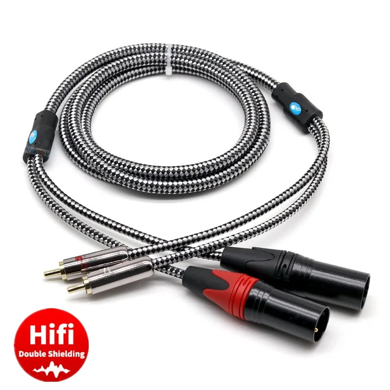 

Dual XLR 3-Pin Male to 2 RCA Male Cable Audio Cable for Amplifier Mixer Consoles Speaker Home Hifi Stereo System Shielding Cords