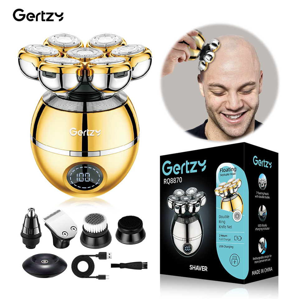 Men's electric shaver, portable USB charging, suitable for bald people, five in one beard and body hair beauty set