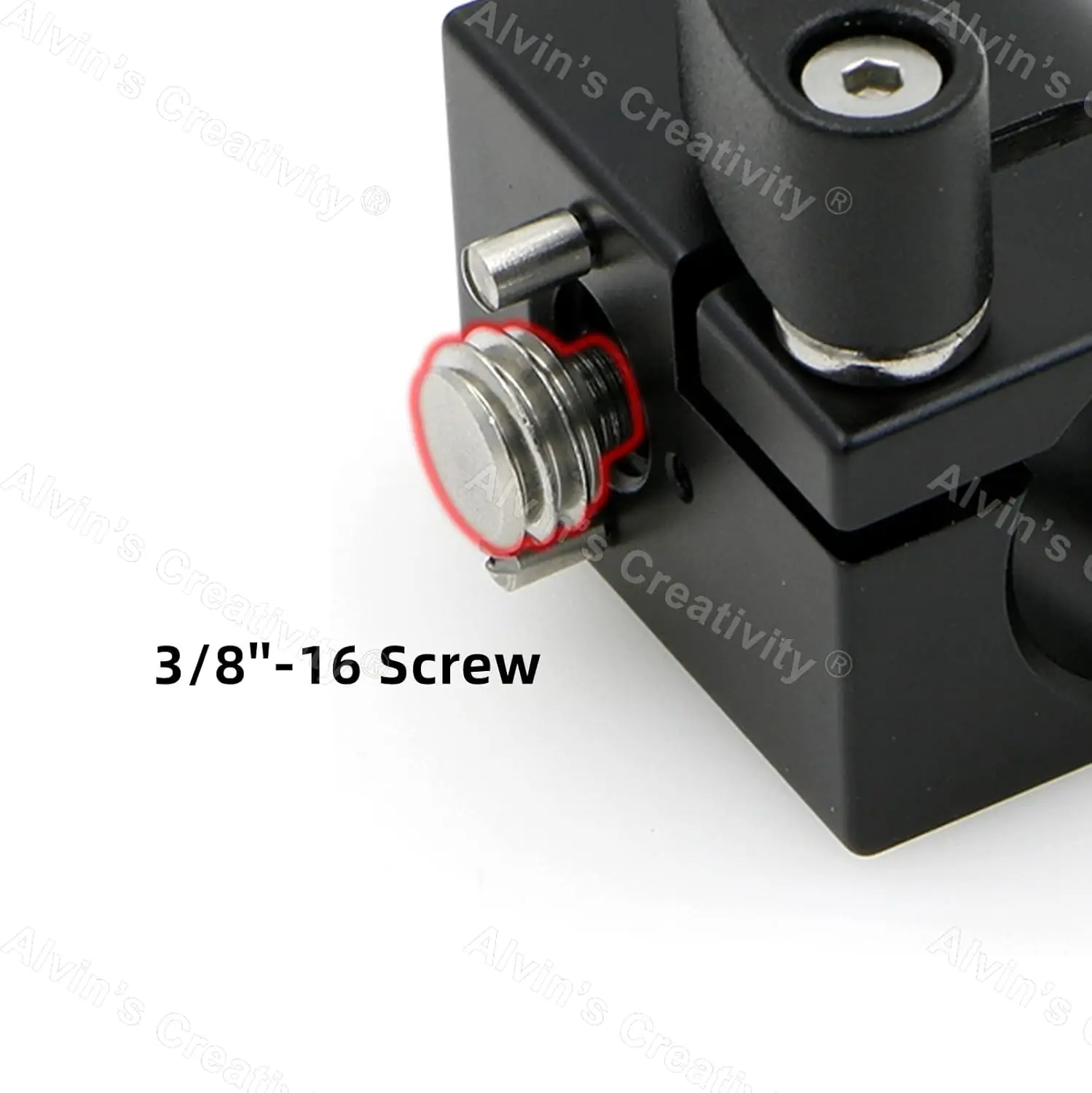 ARRI용 3/8-16 스레드가 있는 Alvins 19mm 단일 로드 클램프 카메라 로드 마운트 |   빨간색용 |   캐논 카메라용