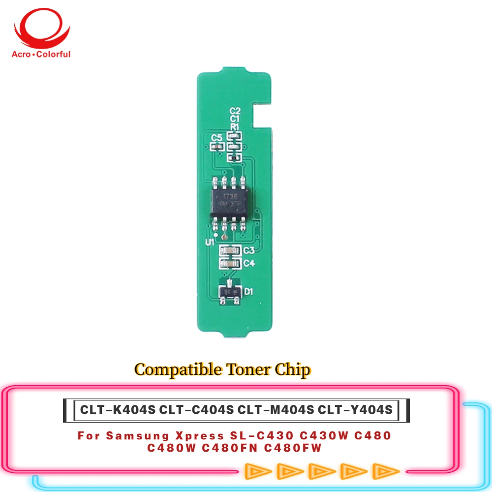 CLT-K404S CLT-C404S CLT-M404S CLT-Y404S Compatible Toner Cartridge Chip For Samsung Xpress SL-C430 C480 Laser Printer