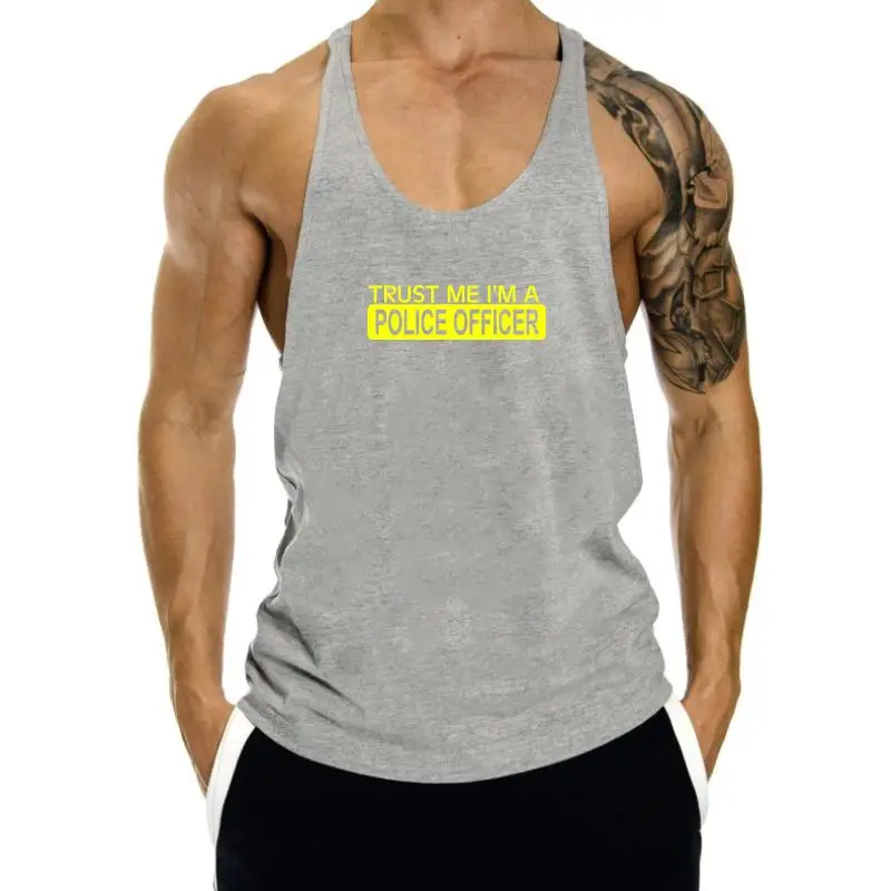 

Trust me i'm a POLICES OFFICER tank top men / Holiday / Birthday / Xmas / sleeveless Medium