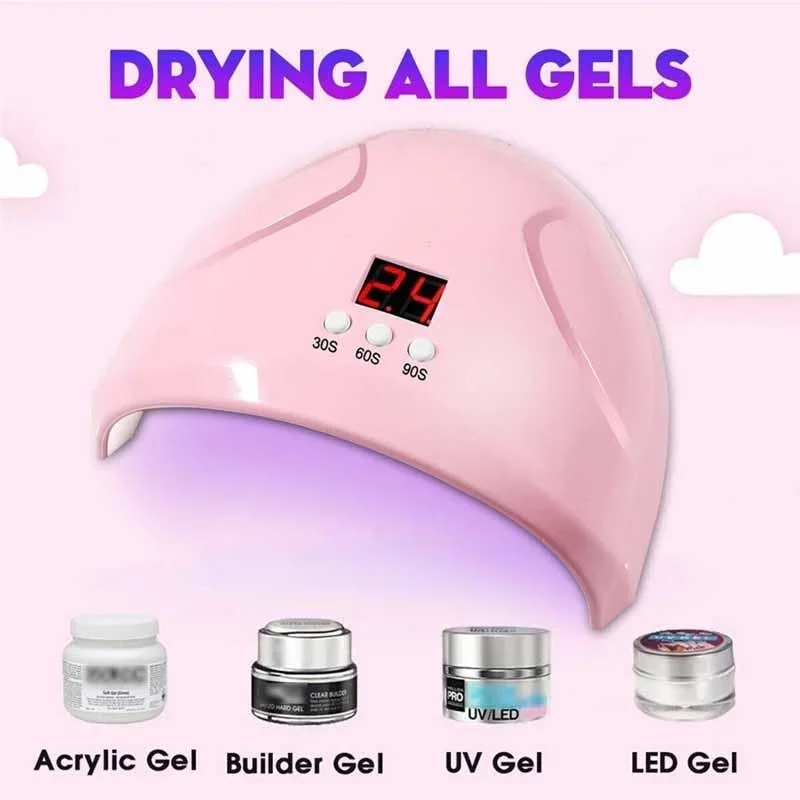 36W USB UV 젤 네일 드라이어 LCD 디스플레이 12 LED 라이트 적외선 센서 타이머 내장 젤 네일 램프 매니큐어 장비