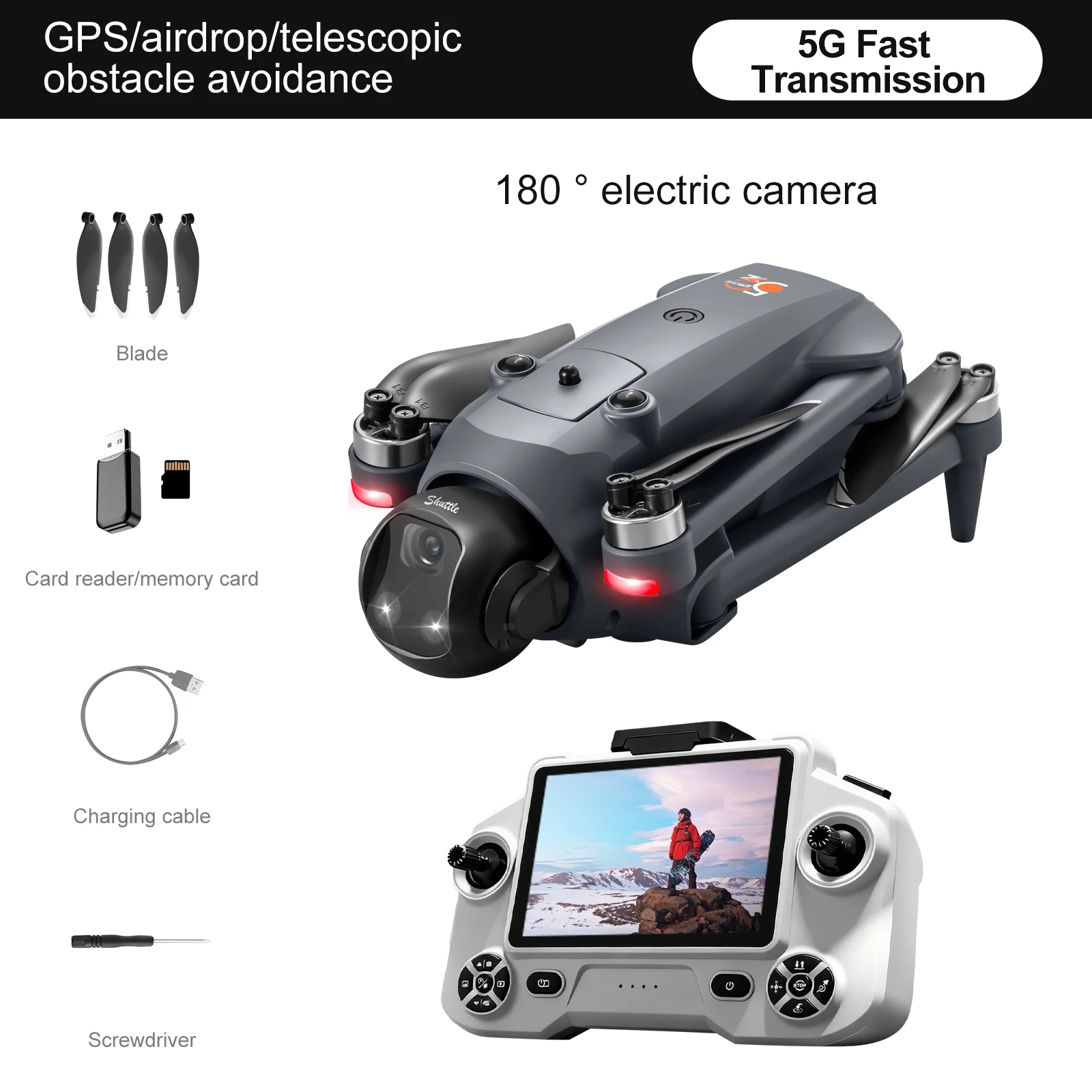 2026 YL059 GPS Drone Gimbal 8k HD Camera 5G WIFI Large Screen Remote  22min Flight Professional Foldable Brushless RC Quadcopter