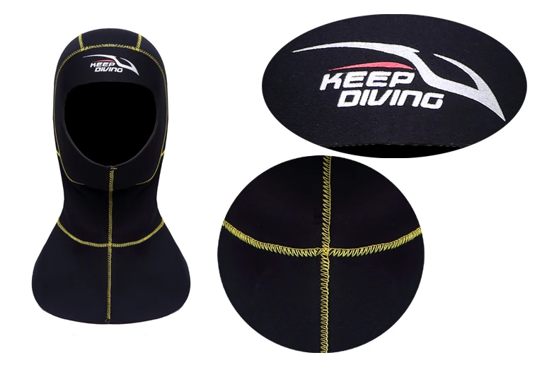 3mm Neoprene Scuba Diving Hood With Shoulder Snorkeling Equipment Hat Cap Winter Swim Warm Wetsuit Spearfishing 2