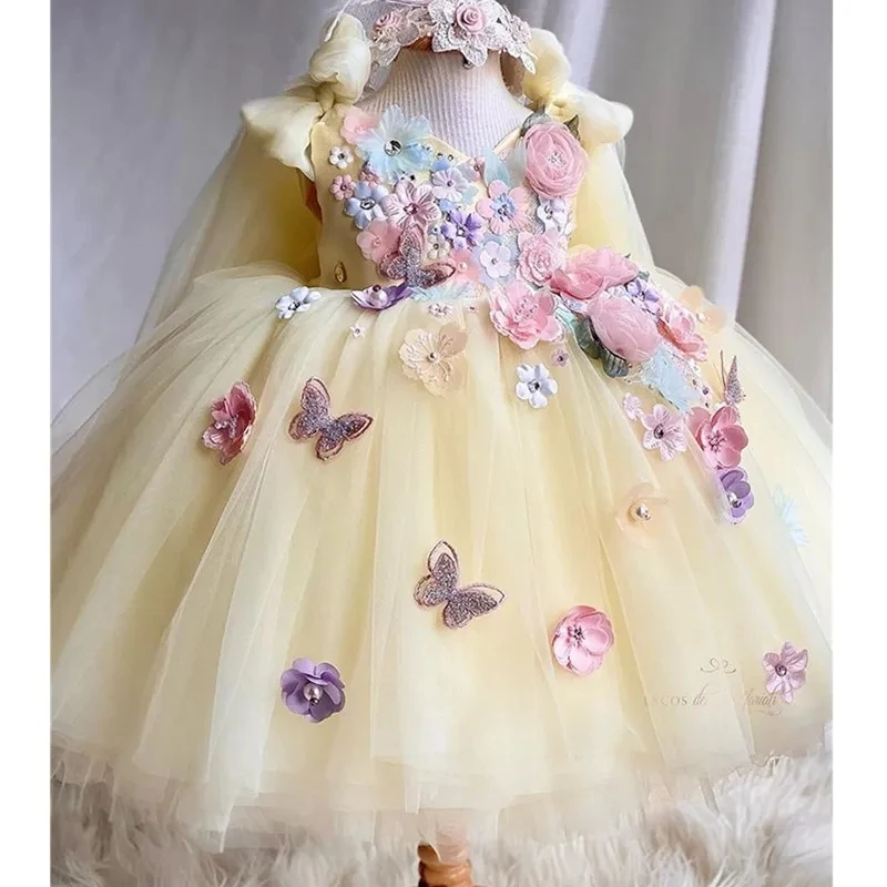 

Baby Kids 1st Birthday Fantasy Dress Newborn Baptism Gown Infant Girls Party Dress Flower Girls Dresses Christmas Vestidos