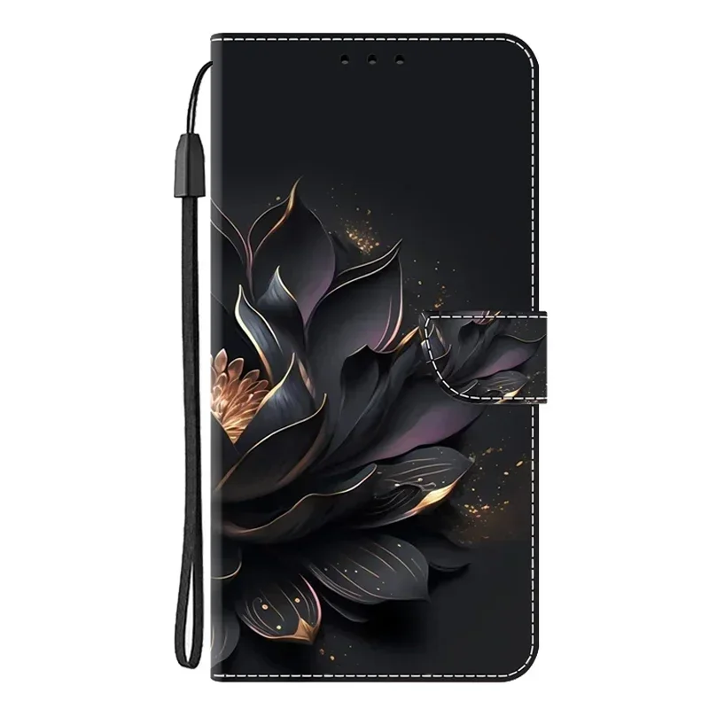 Elegant Leather Flip Wallet Phone Case with Magnetic Stand - Cute Design