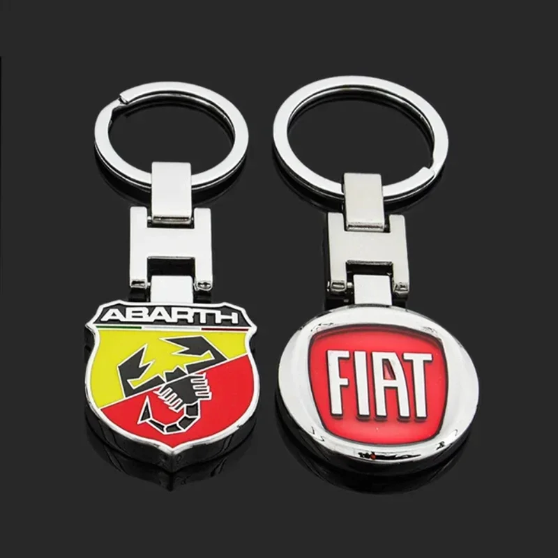 Porte-clés en alliage de Zinc, accessoires de Logo de voiture pour Fiat 500 Abarth Punto Stilo Ducato Palio 500L Panda Punto Lancia Musa