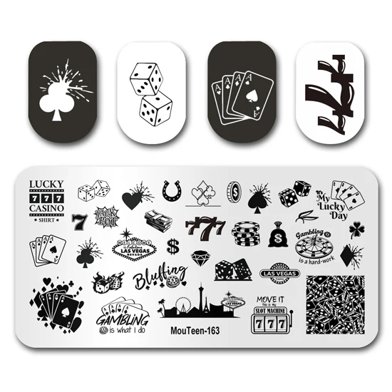 Nails Art Stamp MouTeen052 Terror Gothic Symbol Moon Nail Stamping Plates Manicure Set For Nail Art Stamper 5