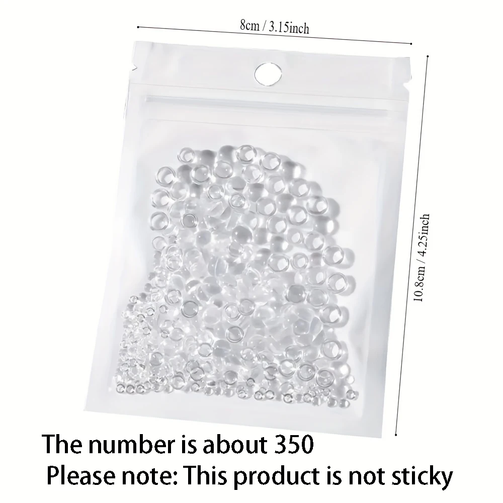 투명한 물방울 비즈 ? 350개 ? 광택 마감 ? DIY 공예, 스크랩북킹, 카드 제작 ? 다양한 크기 3mm6mm