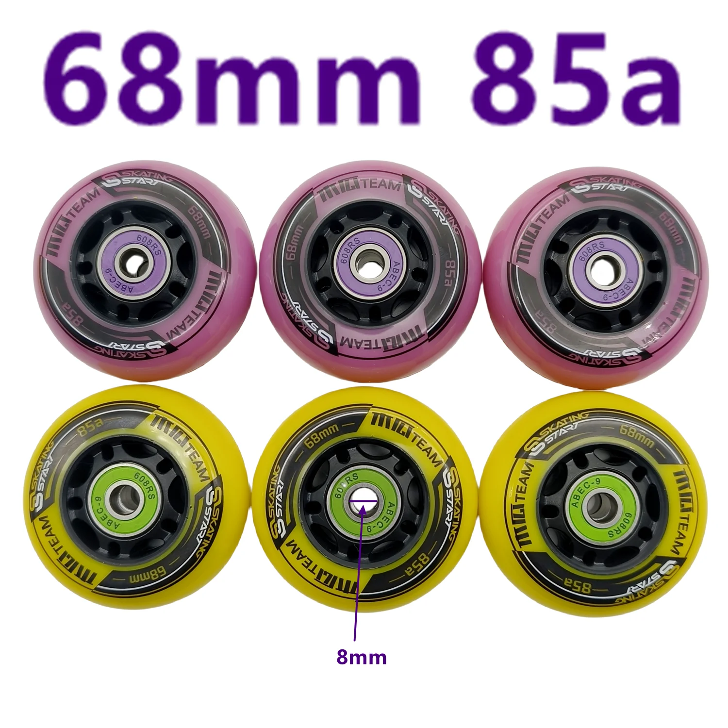 68mm Inline skate wheel thickness 24mm hardness 85a high rebound 8 wheels/lot roller skating wheels