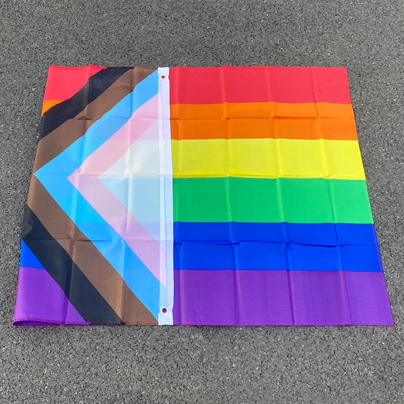 Rainbow Flag Aerlxemrbrae 150X90CM Banner 100D Polyester Grommets lgbt Gay Progress Pride