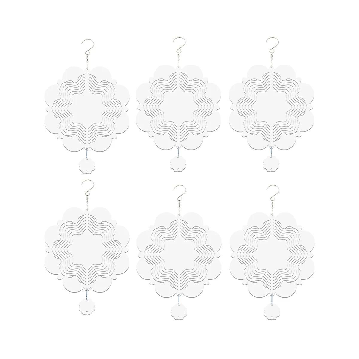 

6Pcs Sublimation Wind Spinner Blanks 3D Wind Spinners Hanging Wind Spinners for Outdoor Garden Decoration E-8 Inch