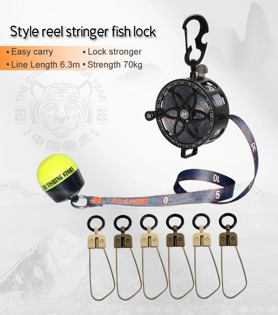 ILURE New Advanced Fish Lock Buckle Live Fish Lock Buckle With Reel  Stainless Steel 6 Snaps Stringer Floats Fishing Tackle Pesca - AliExpress